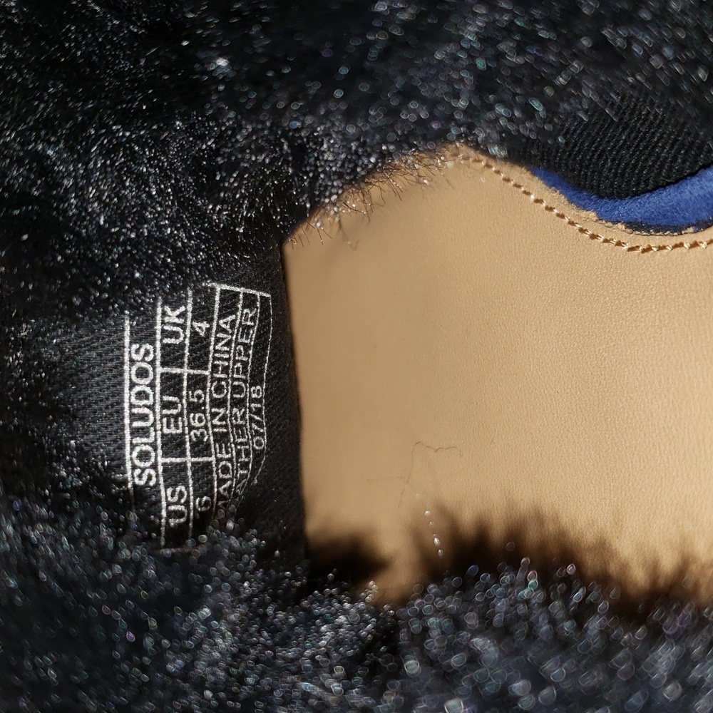 Soludos Sedona Faux Fur Beaded Leather Mule Navy 6 new In Box - Picture 9 of 12